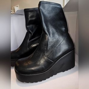 Call It Spring boots (New!) black, 3.5 inches wedge heel, size 11